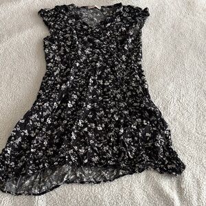 ROMWE Black and White Floral Dress